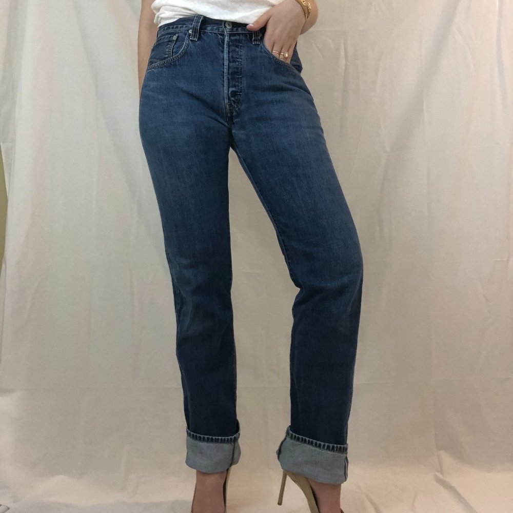 Vintage Levi's 501 Button Fly Unhemmed Original - Picture 3 of 8